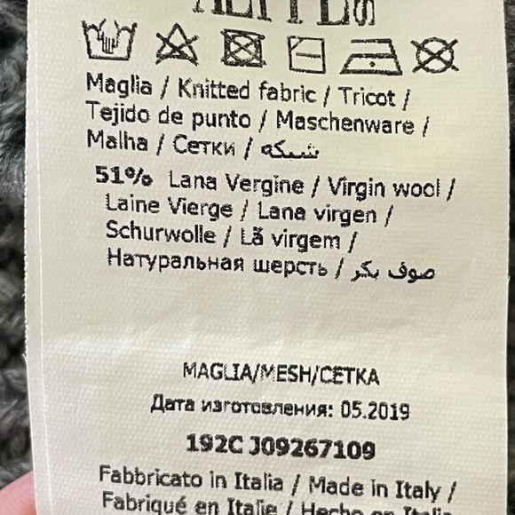 Philosophy Di Lorenzo Serafini Happy Without You Wool Blend Gray Jumper Sweater - Picture 8 of 12